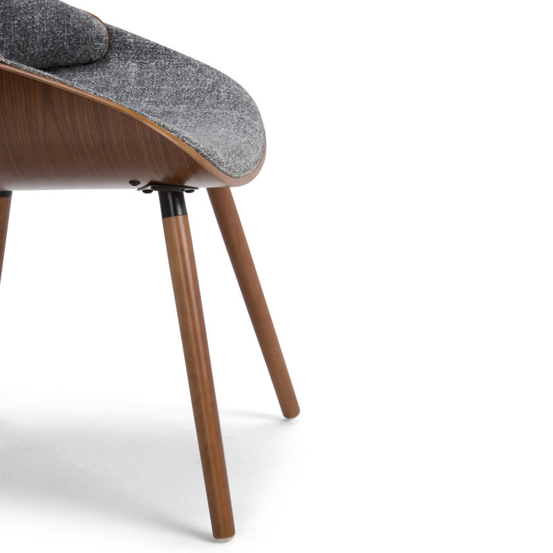 Gray Linen Upholstered Birch Wood Side Chair