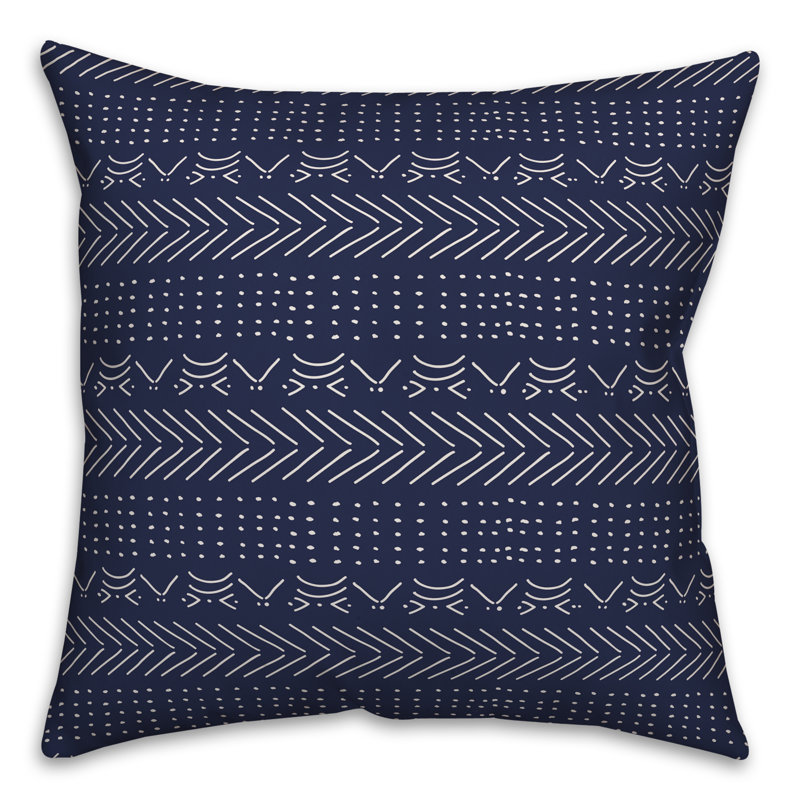 Chevron Throw Pillow, 20" x 20", Navy Geometric 3