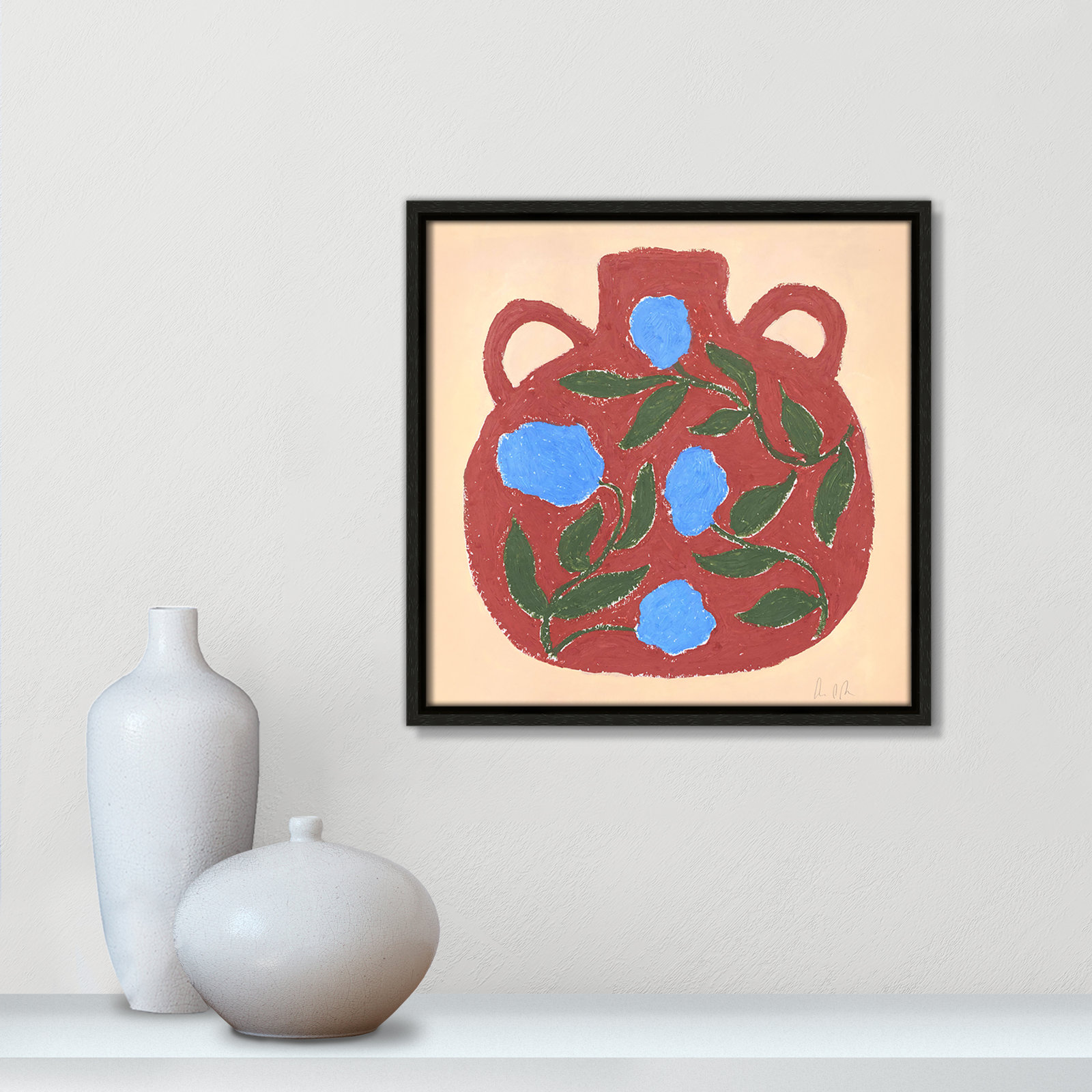 Vase No. 04 Print by Camilla Bergqvist, Espresso, 13.5" H x 13.5" W