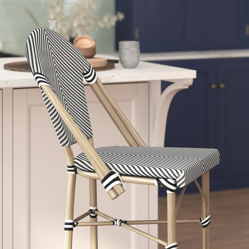Tabourets de bar bistro empilables d'intérieur / d'extérieur de 30 po de qualité commerciale, Gris / naturel clair