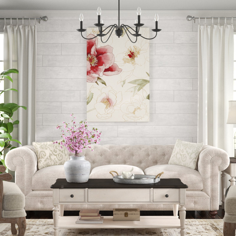 «Unfinished Floral II», peinture sur toile, H 48 po x l 32 po