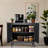 31" Sideboard, Accent Cabinet,Fluted Sideboard Cabinet with Storage-1227873895