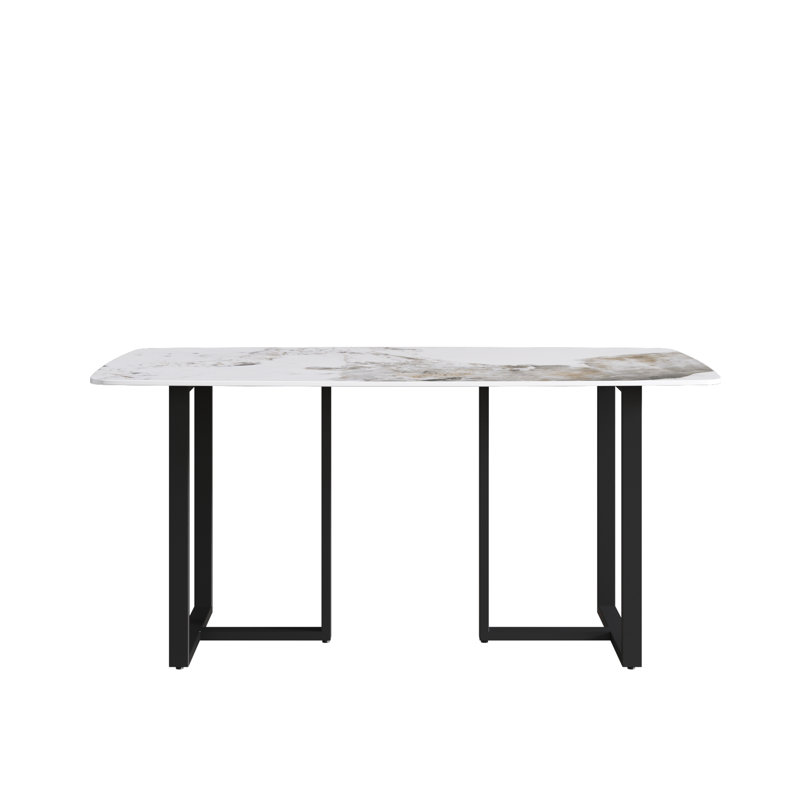 Table de salle à manger Evannie, Noir, Pandora, H 29,53 po x L 63 po x l 31,5 po
