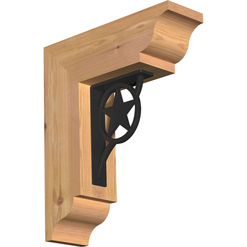 Support à fer simple Austin 4 "traditionnel, H 16 po x P 13 1/2 po, Cèdre rouge de l'Ouest l 3 1/2 po x T 4 po (lisse