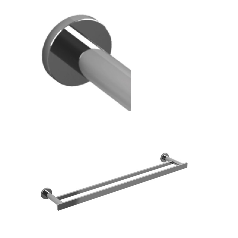 Double barre à serviettes 24 po Paradox, Chrome