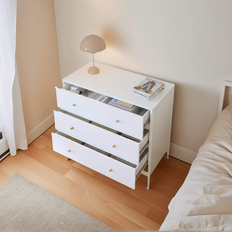 Commode de rangement 35,4 po à 4 tiroirs, armoire polyvalente pour l'organisation à domicile