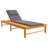 Outdoor Acacia Wood Chaise Lounge , Cushion Included-1614275316