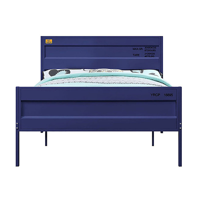 Lit plateforme, Bleu, Lit double