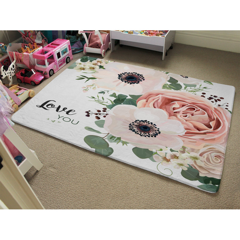 Partee Floral Shag Area Rug, Rectangle 140 x 200cm