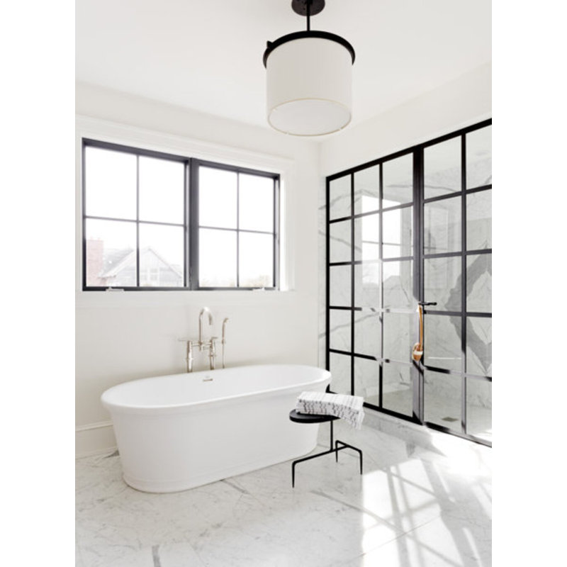 Tribeca 67.5'' L Soaking Bathtub, Glossy White, Matte Black