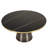 30" Round Coffee Table Glass/Sintered Stone Top With Brushed Rim And Tempered Glass Base-109375843-109375844