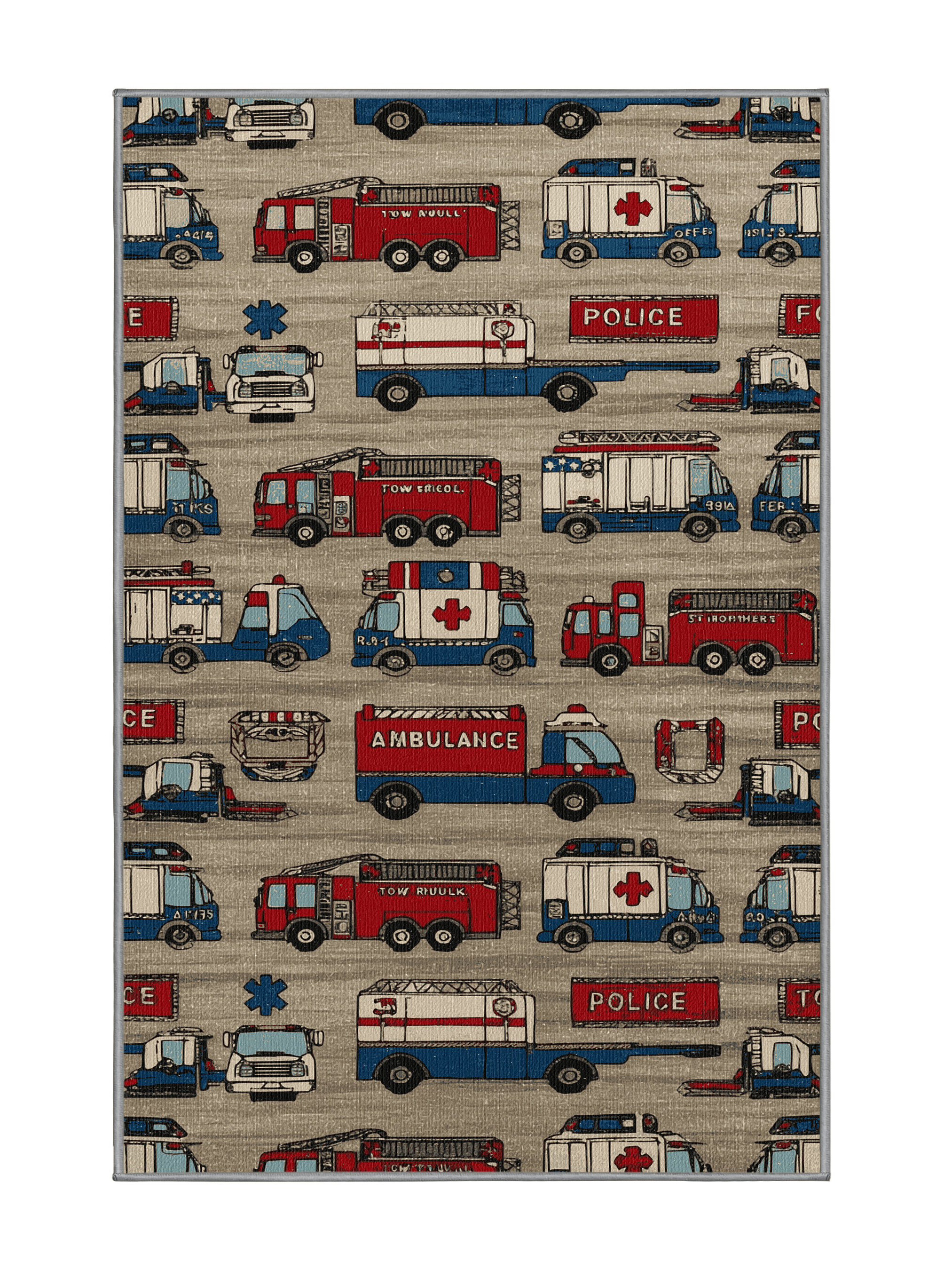 Transportation Rug Hokku Designs Machine Washable Transportation Gray Area Rug | Wayfair
