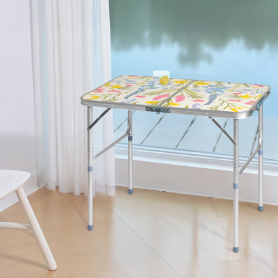 3 pi. Table de patio pliante en aluminium