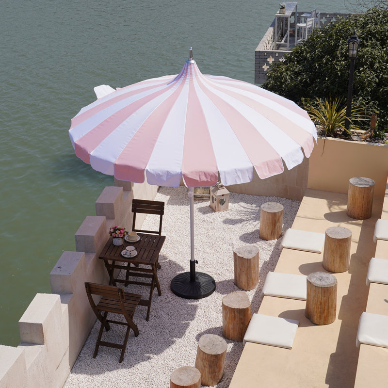 Parasol d'extérieur 8 pi, Rose/Blanc