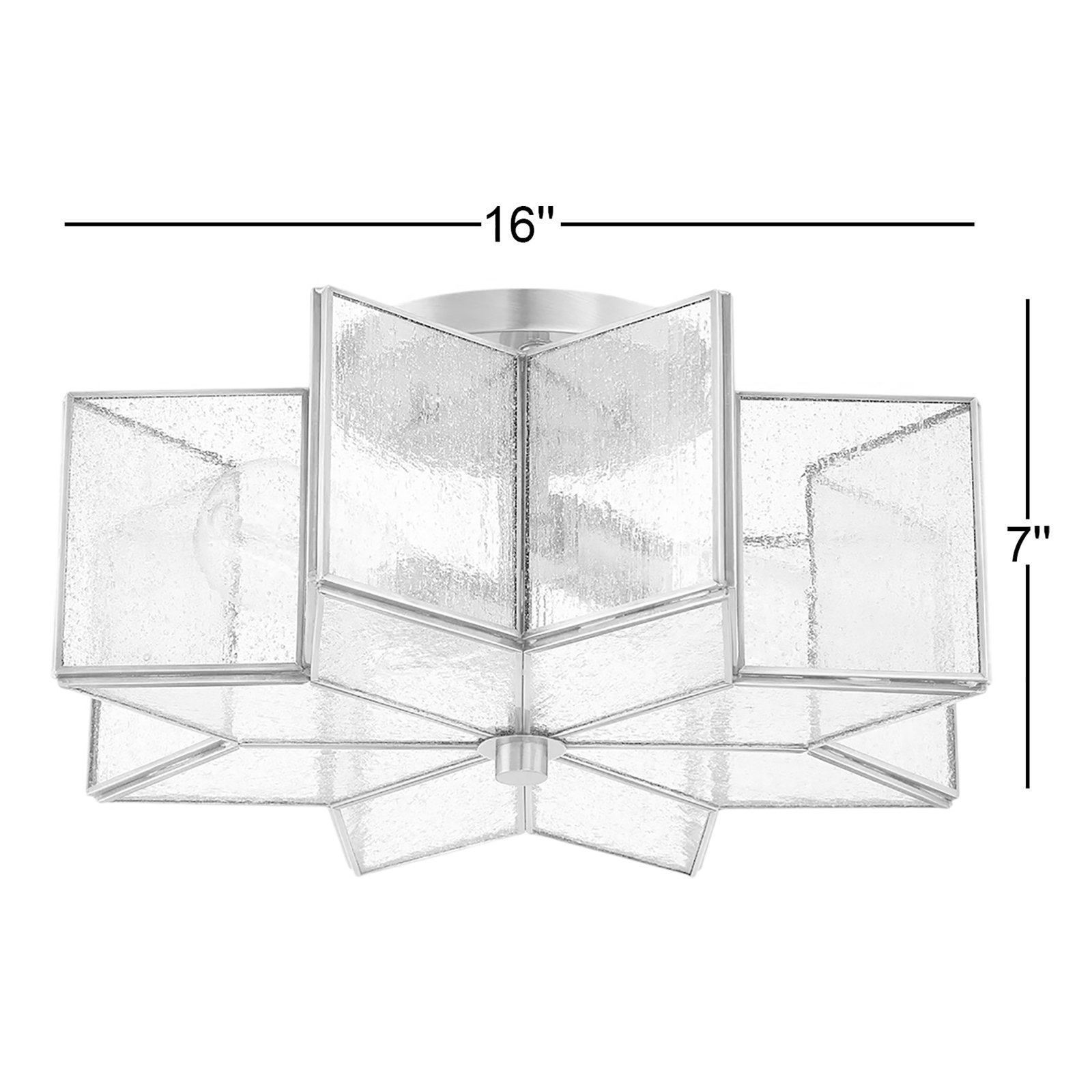 Putnam 2 Light Glass Semi Flush Mount, Glass