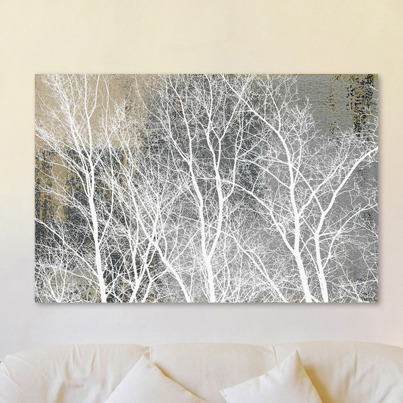 «Frosty White Branches», reproduction sur toile tendue, H 16 po x l 24 po x P 1,5 po