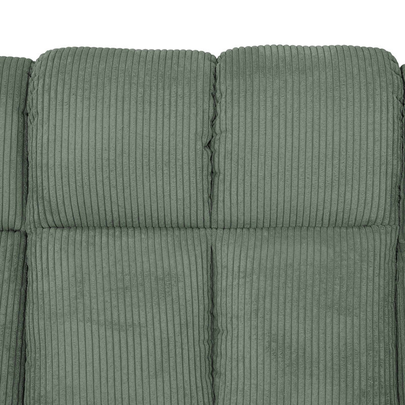 Ensemble de canapé de salon inclinable 3 pièces en velours côtelé de qualité supérieure contemporain et rembourré , Vert