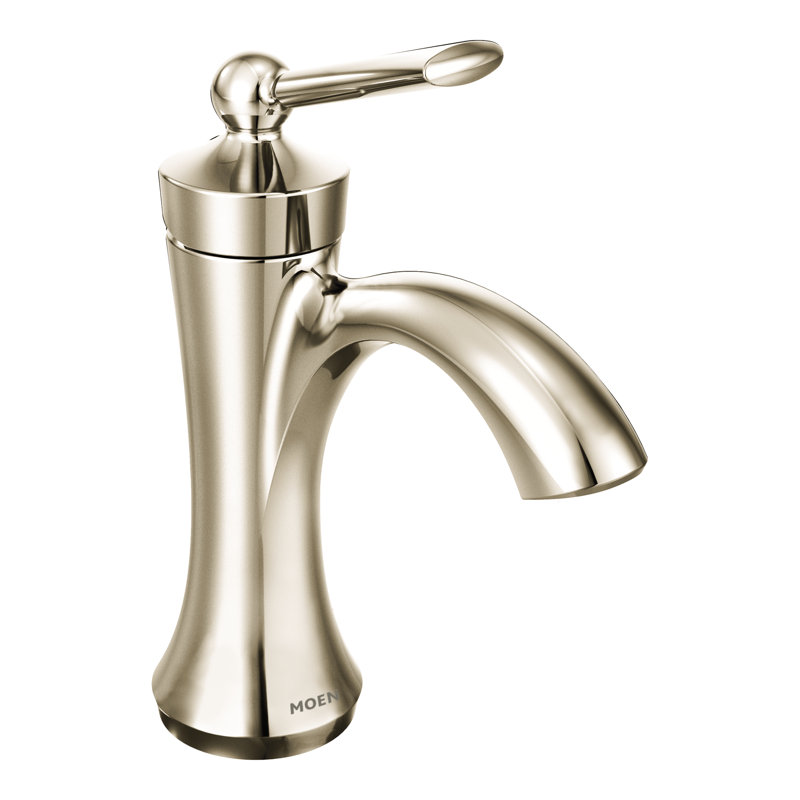 Wynford Single Hole Bathroom Faucet with Drain Assembly, Polished nickel