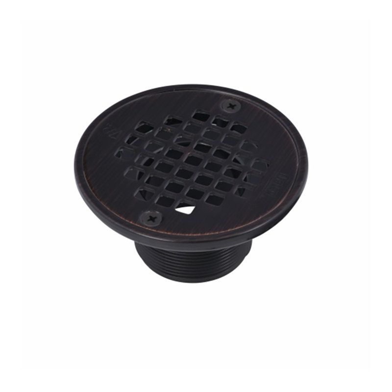 2 in. ABS Round Drain Barrel and Oil Rubbed Bronze Screw-In Strainer with Ring, Oil Rubbed Bronze