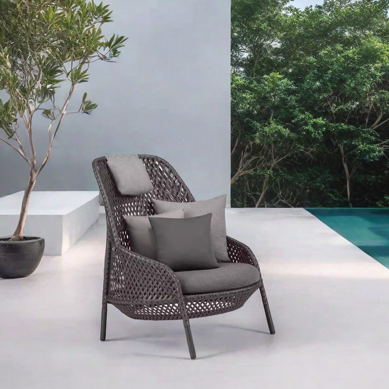 Chaise d'extérieur imperméable et imperméable, Gris foncé / Gris, Gris foncé