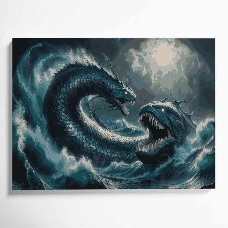 Art mural sur toile gris Sci Fi Leviathan, H 12 po x l 18 po