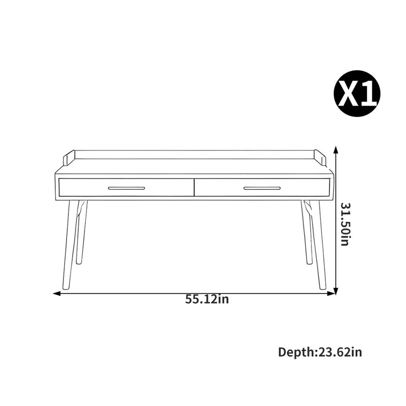 Grannis, H 31,5 po x l 55,12 po x P 23,62 po