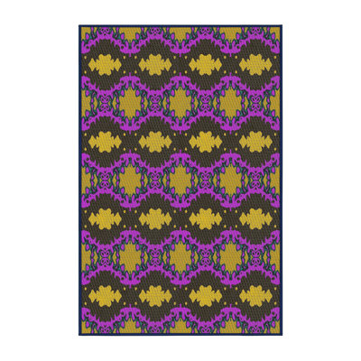 Tapis violet/jaune à motif