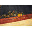 Tapis bleu antique en laine à motif oiseau minimaliste