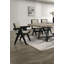 Chaises de salle à manger contemporaines de couleur noire avec accoudoirs rembourrés en tissu 2 pièces-739111365