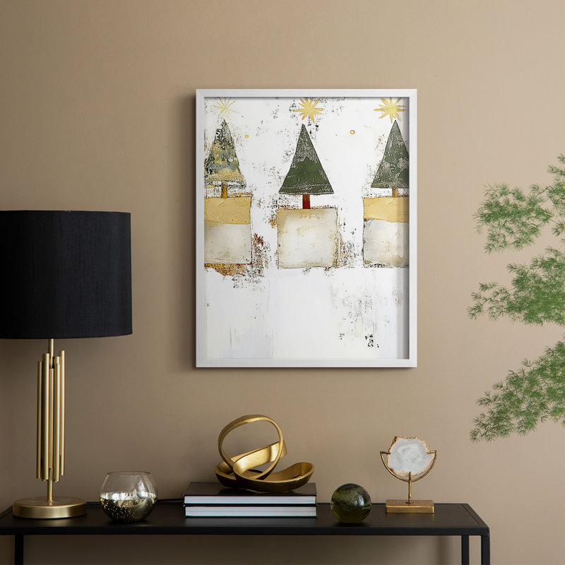 «Christmas Holiday Art DCCDXVII», reproduction d'art encadrée - bois massif, H 21 po x l 17 po, Blanc