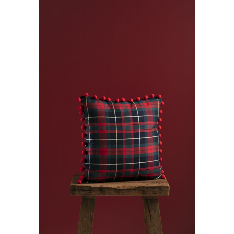 Ferrin Plaid White Square Cushion