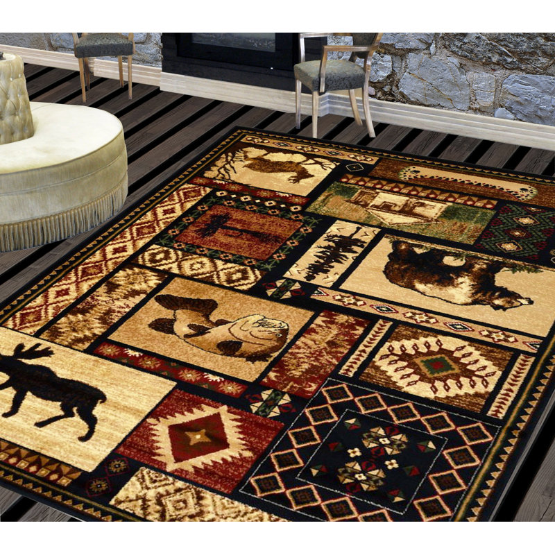 Tapis brun / ivoire Alianna, Rectangle 3 pi 8 po x 5 pi 1 po
