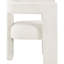 Chaise d'appoint blanche, design minimaliste moderne, revêtement Boucl, dossier ouvert arrondi, siège confortable, support à trois pieds, pour salle à manger, chaise contemporaine de 26 pouces de largeur avec siège monochrome