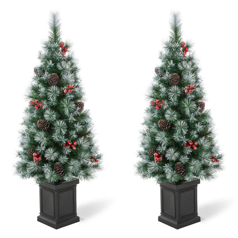 Arbre de Noël artificiel vert 4 pi avec 80 lumières DEL