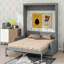 Lit escamotable double mural avec coussin moelleux
