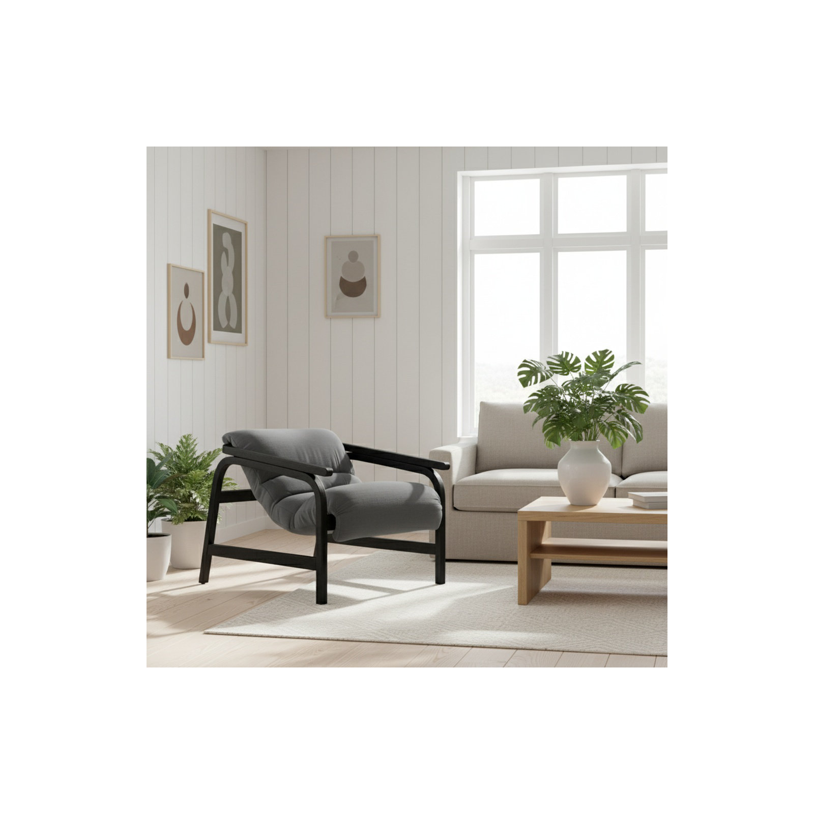 Cellire Chair, Black, Charcoal Polyester