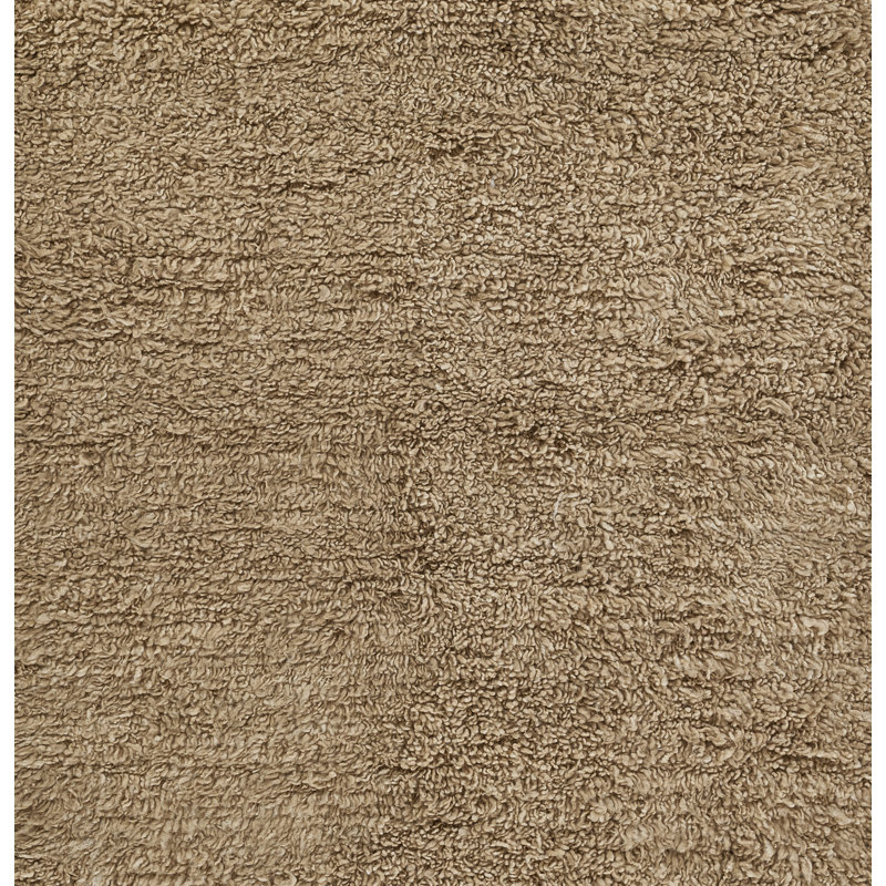 Auckland Solid Color Hand Loomed Shag Wool Area Rug in Brown, Rectangle 2' x 3'