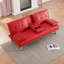 Canapé-lit pliant double en cuir rouge 67 po avec table basse