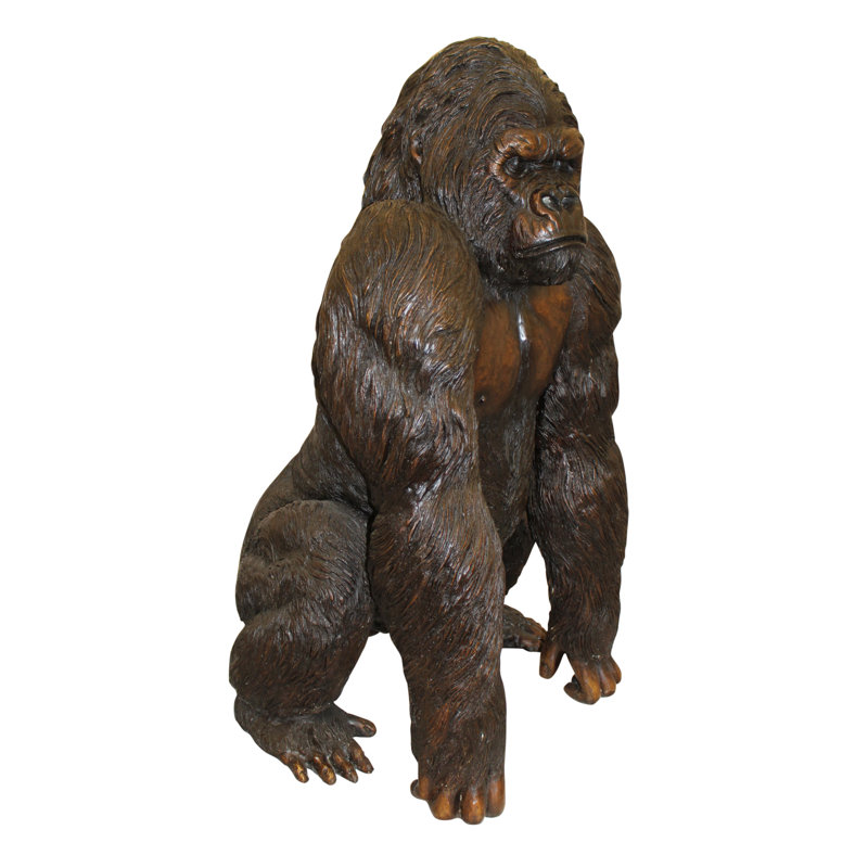 Statue en bronze King King - Taille: L 32 po x l 28 po x H 49 po.