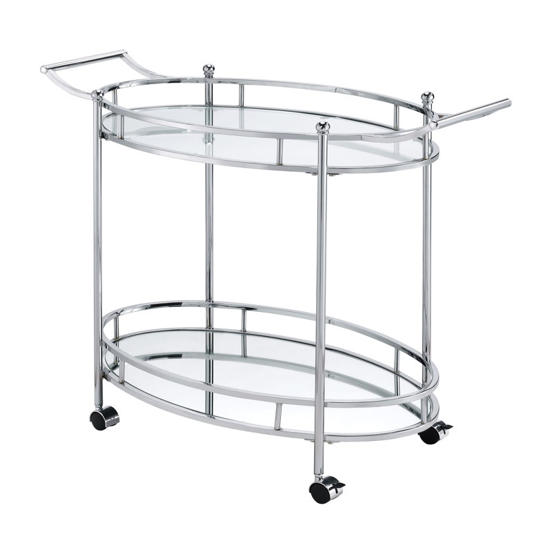 Chariot-bar Chloie en chrome transparent