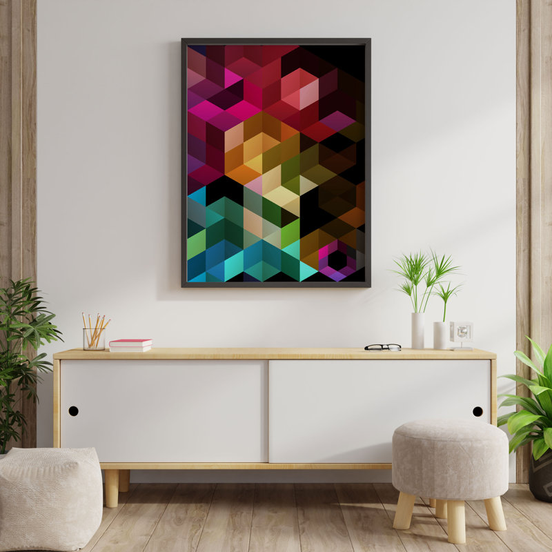 Abstract 16 Fashion - Print, 30cm H x 25cm W x 5cm D, White Framed
