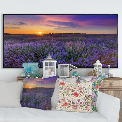 Lavender Field Sunset Landscape II - photographie sur toile