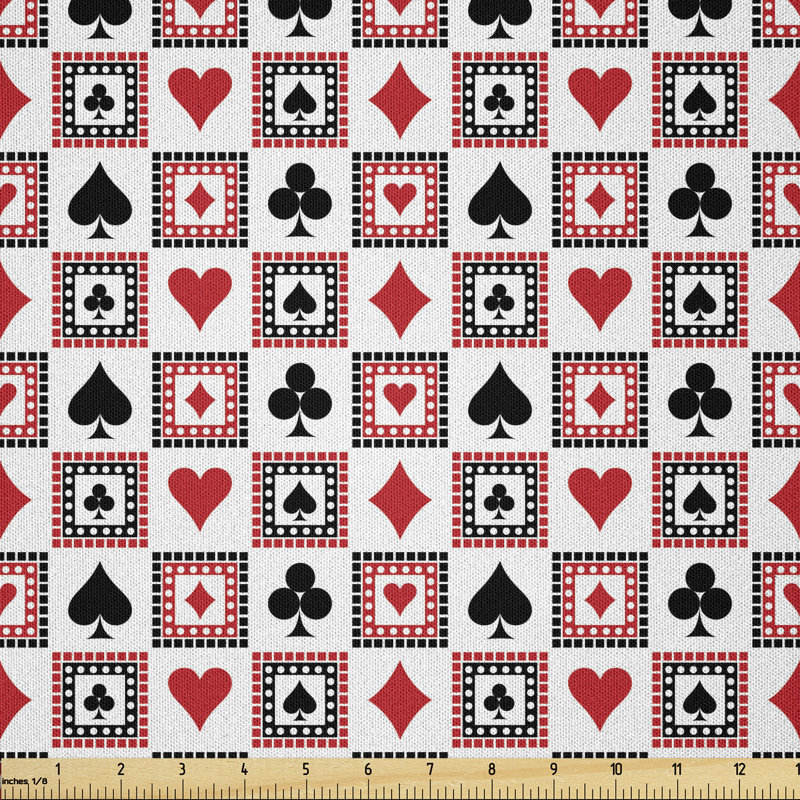 Dacen Playings Cards Clubs Hearts Fabric