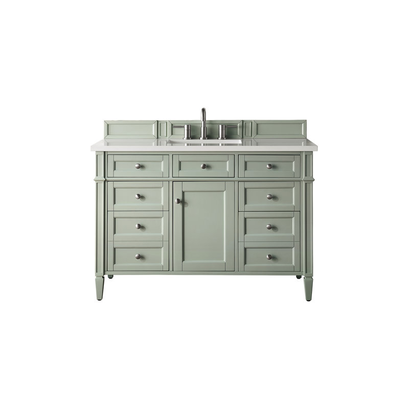 Brittany 48 in. Single Vanity, Burnished Mahogany, White Zeus, Single-Hole