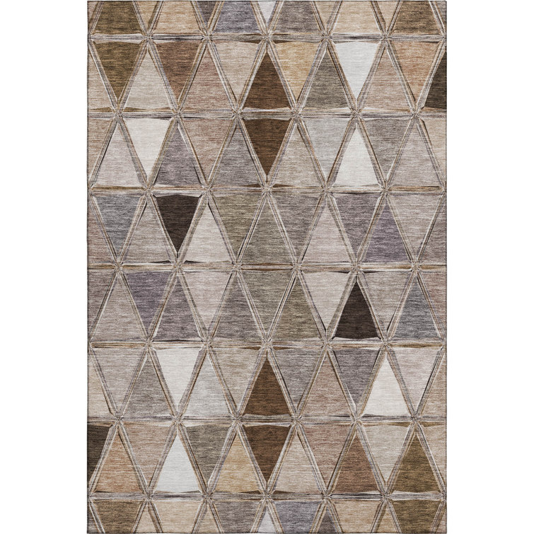 Premium Machine Washable Prisco Brown Rug