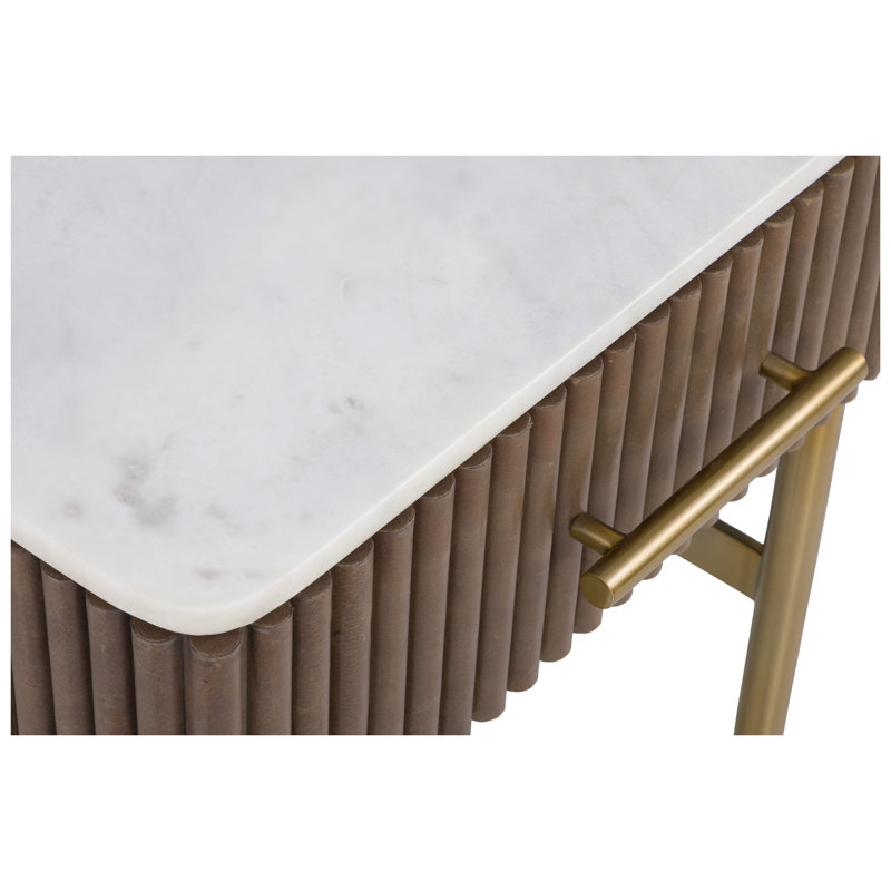 One Drawer End Table, White