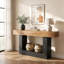 Console de 63 po de long, canapé de style campagnard, table d'entrée étroite à grain de bois chaud-270900546-270900544