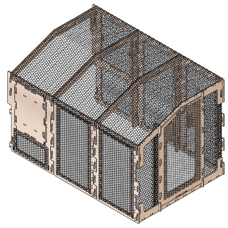 Spacious Beige and Black Plastic Chicken Coop Run