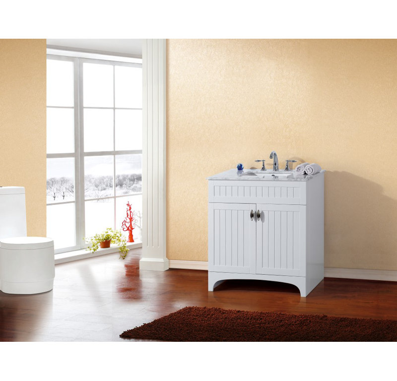 Base de meuble-lavabo simple 31 po seulement, Blanc