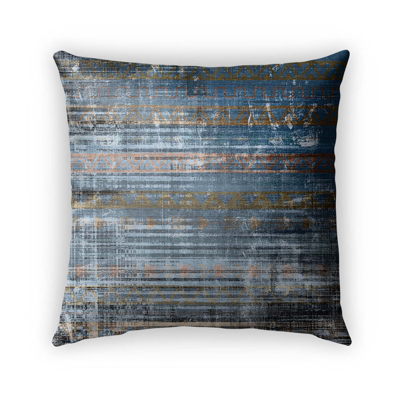  Housse et insert de coussin carré délavé pour l'extérieur, 24" X 24", Bleu
